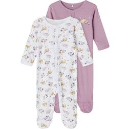 Name It Snap Button Nightsuit 2-pack - Purple/Valerian (13198648)