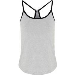 Tridri Yoga Vest Women - Silver Melange/Black