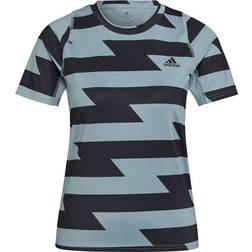 Adidas Fast Allover Print T-shirt Women - Magic Grey/Black