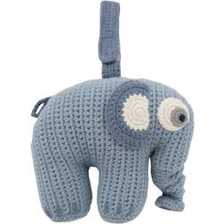 Sebra Zebra Music Mobile Crochet Elephant Powder Blue