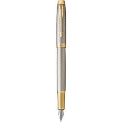 Parker IM Premium Warm Silver Gold Trim Fountain Pen