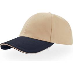 Atlantis Liberty Sandwich Heavy Brush 6 Panel Cap - Natural/Navy