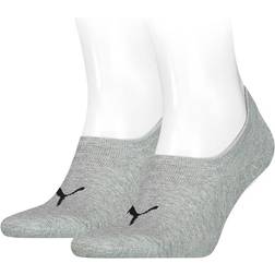 Puma Unisex High-Cut Footie Socks 2-pack - Middle Grey Melange