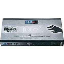 Eurostil Disposable Gloves Black Medium Latex (20 uds)