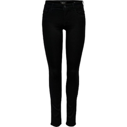 Only Skinny Reg Soft Ultimate Skinny Fit Jeans - Black/Black Denim