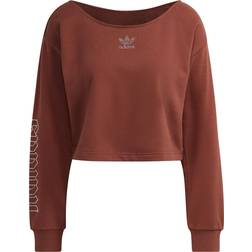 Adidas Women's Originals 2000 Luxe Slouchy Crew Sweatshirt - Earth Brown