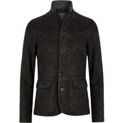 AllSaints Survey Leather Blazer - Anthracite Grey