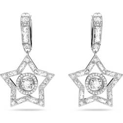 Swarovski Stella Hoop Earrings - Silver/Transparent