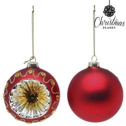 BigBuy Christmas Julgranskulor 8 cm (2 uds) Glas Röd