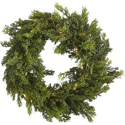 Ginger Ray Cedar Pine Foliage Christmas Wreath with Lights