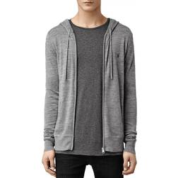 AllSaints Mode Merino Zip Hoodie - Grey Marl