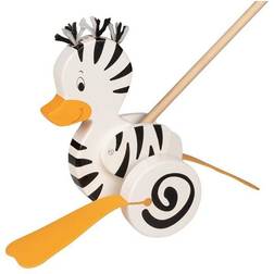 Goki 54959 Schiebetier "Zebra-Ente" Watscheltier Holz