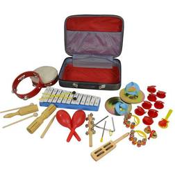 Multi percussion set med 17 delar och box