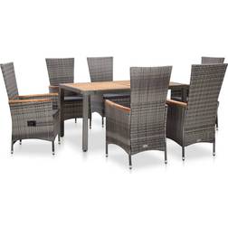 vidaXL 46039 Patio Dining Set, 1 Table incl. 6 Chairs