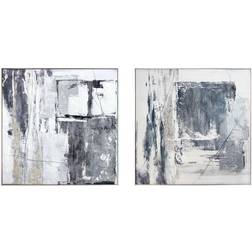 Dkd Home Decor Tavla Abstrakt (2 pcs) (80 x 3 x 80 cm) Maleri