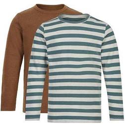 Minymo 2-Pack T-shirt - Brown/Striped (3934-236-110)