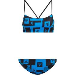 Adidas Women's Logo Graphic Bikini Set - Blue Rush/Black