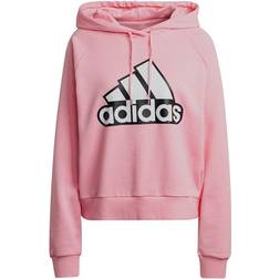 Adidas Women's Essentials Outlined Logo Hoodie - Light Pink/White