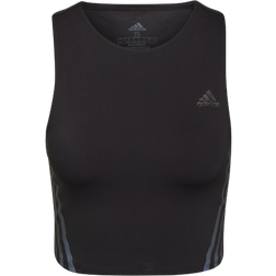 Adidas Run Icons 3-Stripes Cooler Crop Top Women - Black