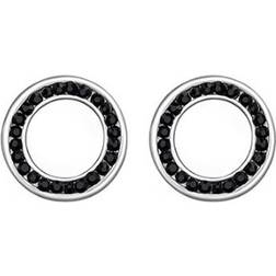 Everneed Circle Earrings - Silver/Black