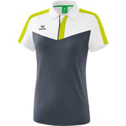 Erima Squad Polo Shirt Women - White/Slate Grey/Bio Lime