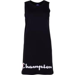 Champion Script Logo Ribbed Trim Tank Midi Dress - Black