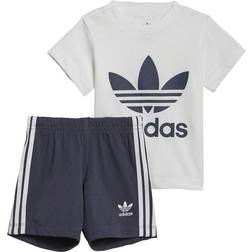 Adidas Infant Trefoil Shorts Tee Set - White/Shadow Navy (HE4655)