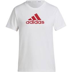 Adidas Primeblue Designed 2 Move Logo T-shirt Women - White/Vivid Red