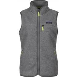 Patagonia W's Retro Pile Fleece Vest - Salt Grey w/Jellyfish Yellow