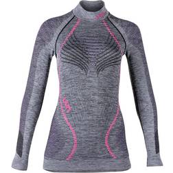 UYN Ambityon UW Long Sleeve Shirt Women - Black Melange/Purple/Raspberry