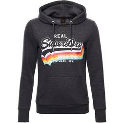 Superdry Vintage Logo Overhead Hoodie - Charcoal Marl