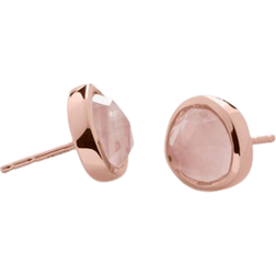 Monica Vinader Siren Stud Earrings - Rose Gold/Quartz