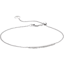 Monica Vinader Skinny Short Bar Bracelet - Silver/Diamond