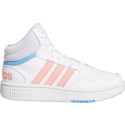 Adidas Kid's Hoops Mid - Footwear White/Acid Red/Sky Rush