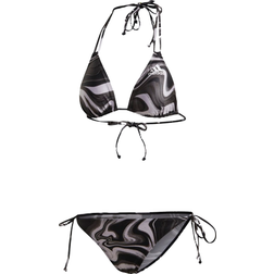 Adidas Women Glam On Shiny Triangle Bikini - Glory Grey/Black