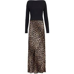 AllSaints Hera Leopard 2 In 1 Dress - Black