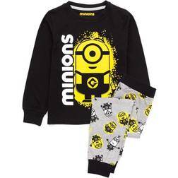 MINIONS Boys Long Pyjama Set - Black/Grey/Yellow