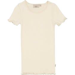 Wheat Rib Lace SS T-Shirt - Eggshell (0051f-007-3129)