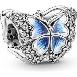 Pandora Butterfly Sparkling Charm - Silver/White/Blue/Transparent