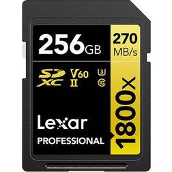 LEXAR Professional SDXC 270/180MB/s Class 10 UHS-II U3 V60 1800x 256GB