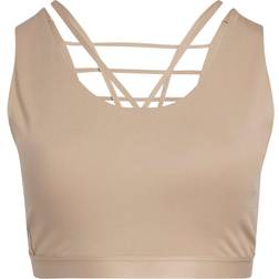 adidas Coreflow Luxe Medium-Support Plus Size Sports Bra - Chalky Brown