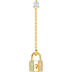 Thomas Sabo Charm Club Lock Single Earring - Gold/Transparent