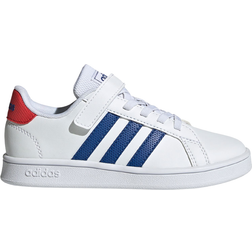 Adidas Kid's Grand Court - Cloud White/Royal Blue/Vivid Red