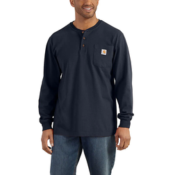 Carhartt Loose Fit Heavyweight Long Sleeve Pocket Henley T-shirt - Navy