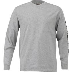 Carhartt Loose Fit Heavyweight Long Sleeve Logo Sleeve Graphic T-shirt - Heather Grey