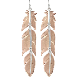 Montana Silversmiths Sunlit Plume Feather Earrings - Rose Gold/Silver