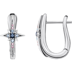 Thomas Sabo Royalty Star Hoop Earrings - Silver/Multicolour