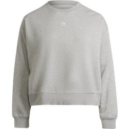 Adidas Women's Originals Adicolor Essentials Crew Sweatshirt Plus Size - Medium Grey Heather
