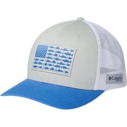 Columbia PFG Fish Flag Mesh Snapback High Crown - Cool Grey/White/Vivid Blue