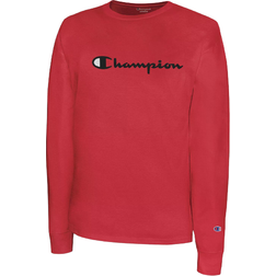 Champion Champion Men's Chest Script Long Sleeve Tee, XXL, Red Red XXL